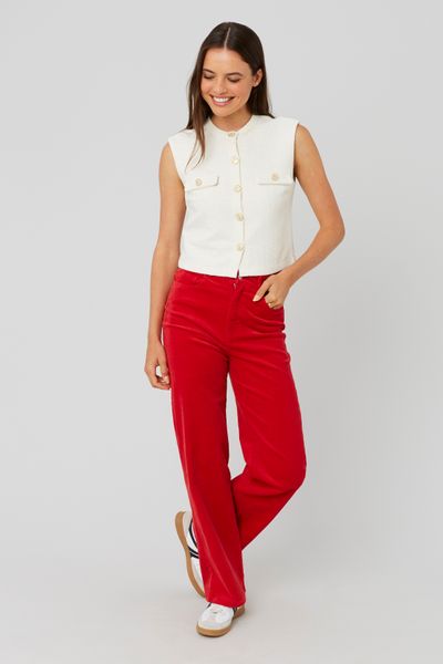 Pantalon straight velours