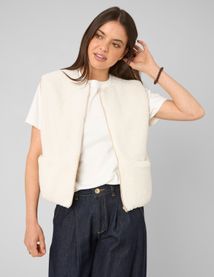Gilet r&eacute;versible sans manches sherpa