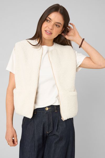 Gilet r&eacute;versible sans manches sherpa