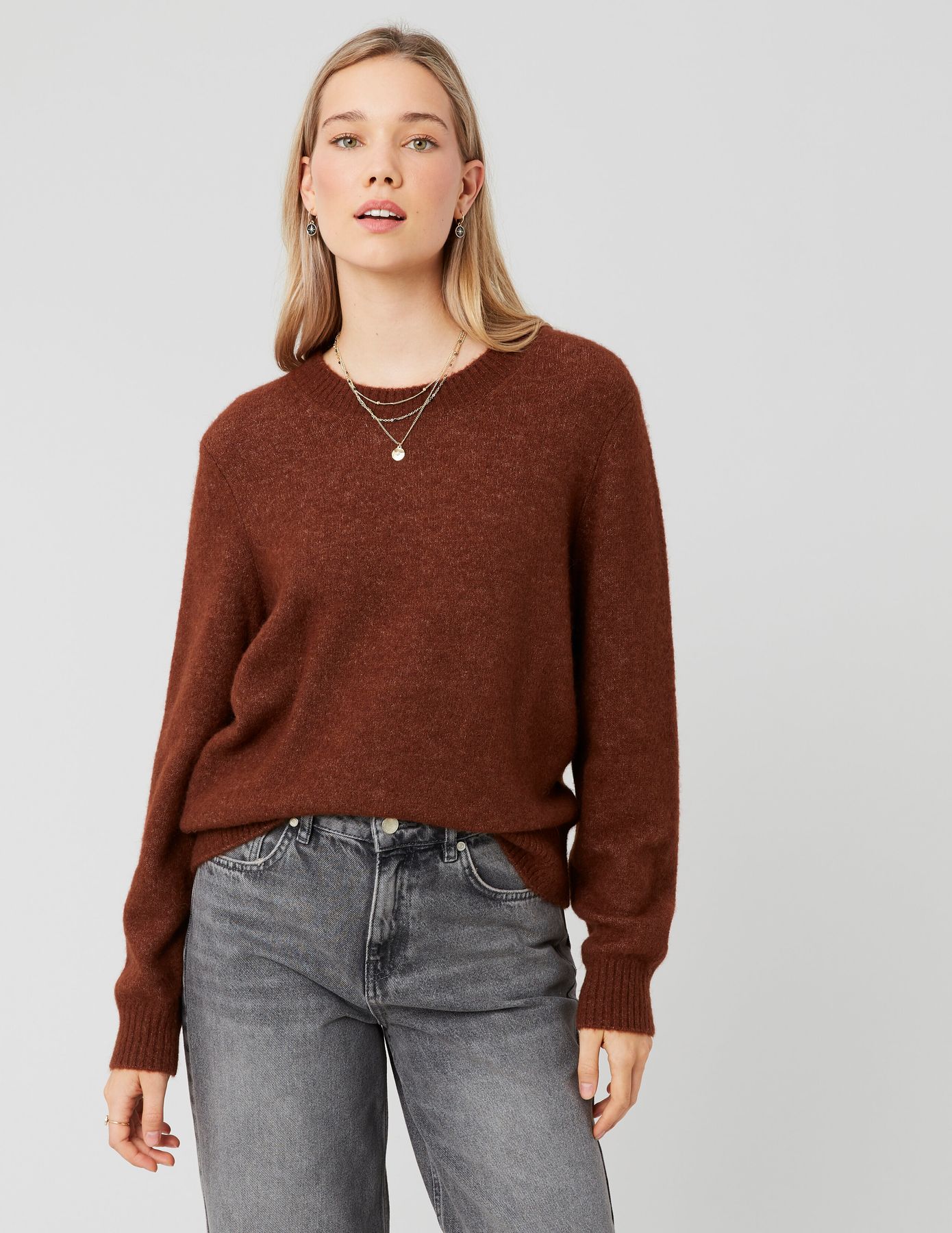 Pull col rond premium
