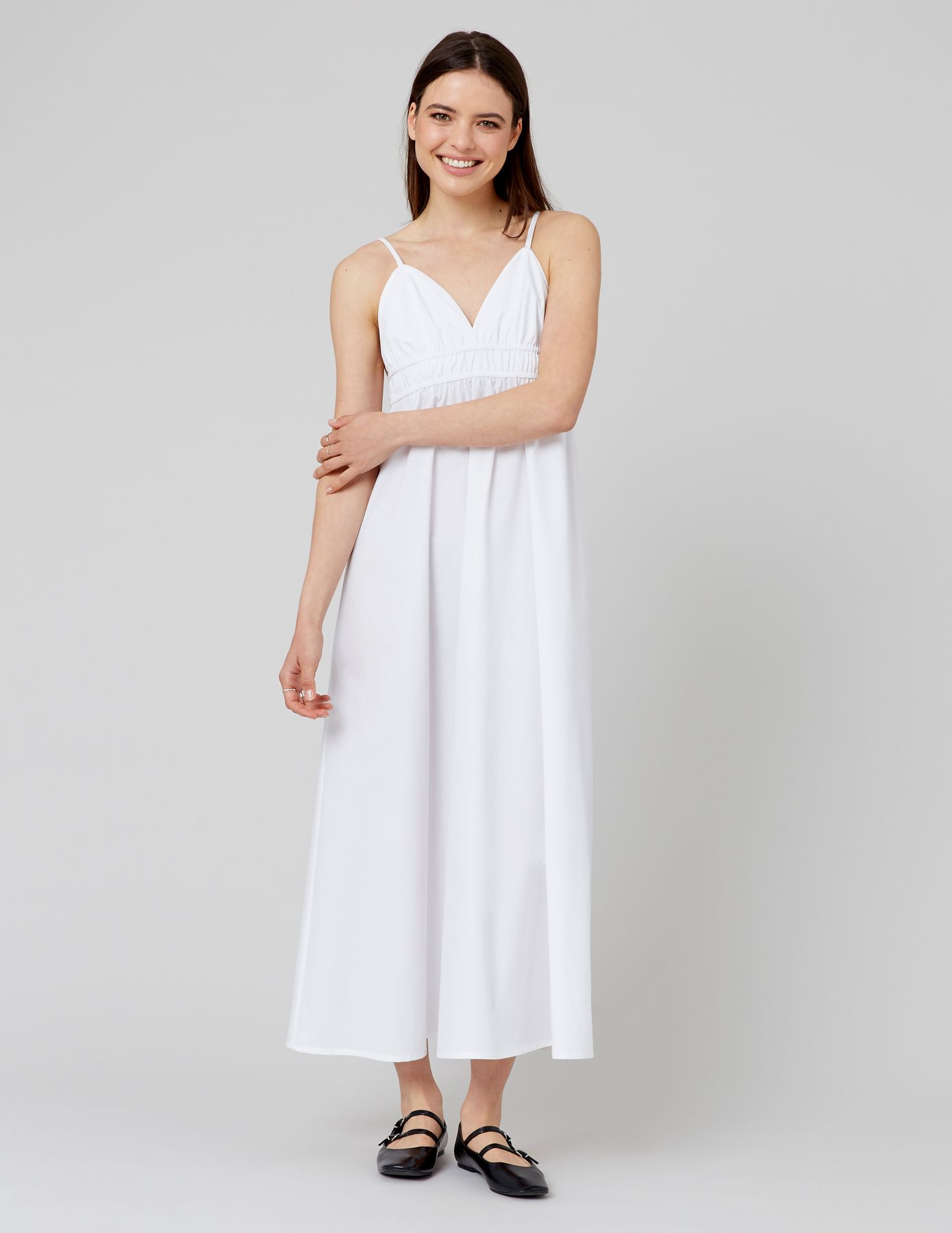 Robe longue en popeline