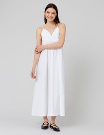 Robe longue en popeline