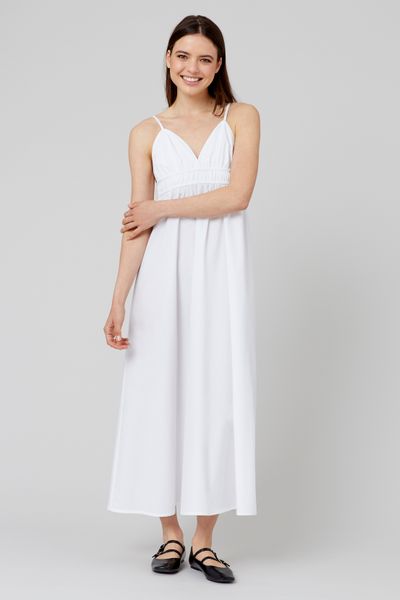 Robe longue en popeline