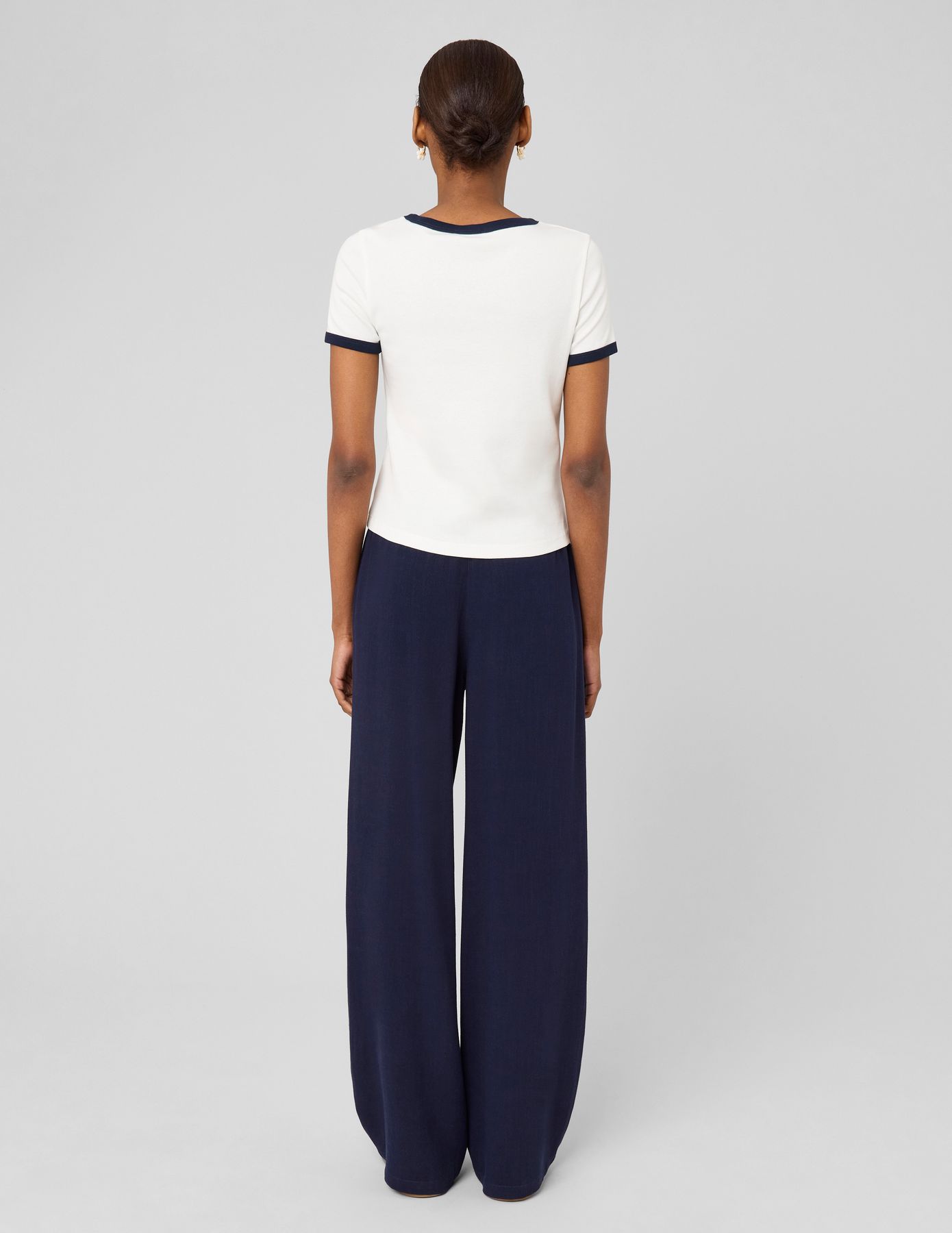 T-shirt imprim&eacute; &agrave; bords contrast&eacute;s