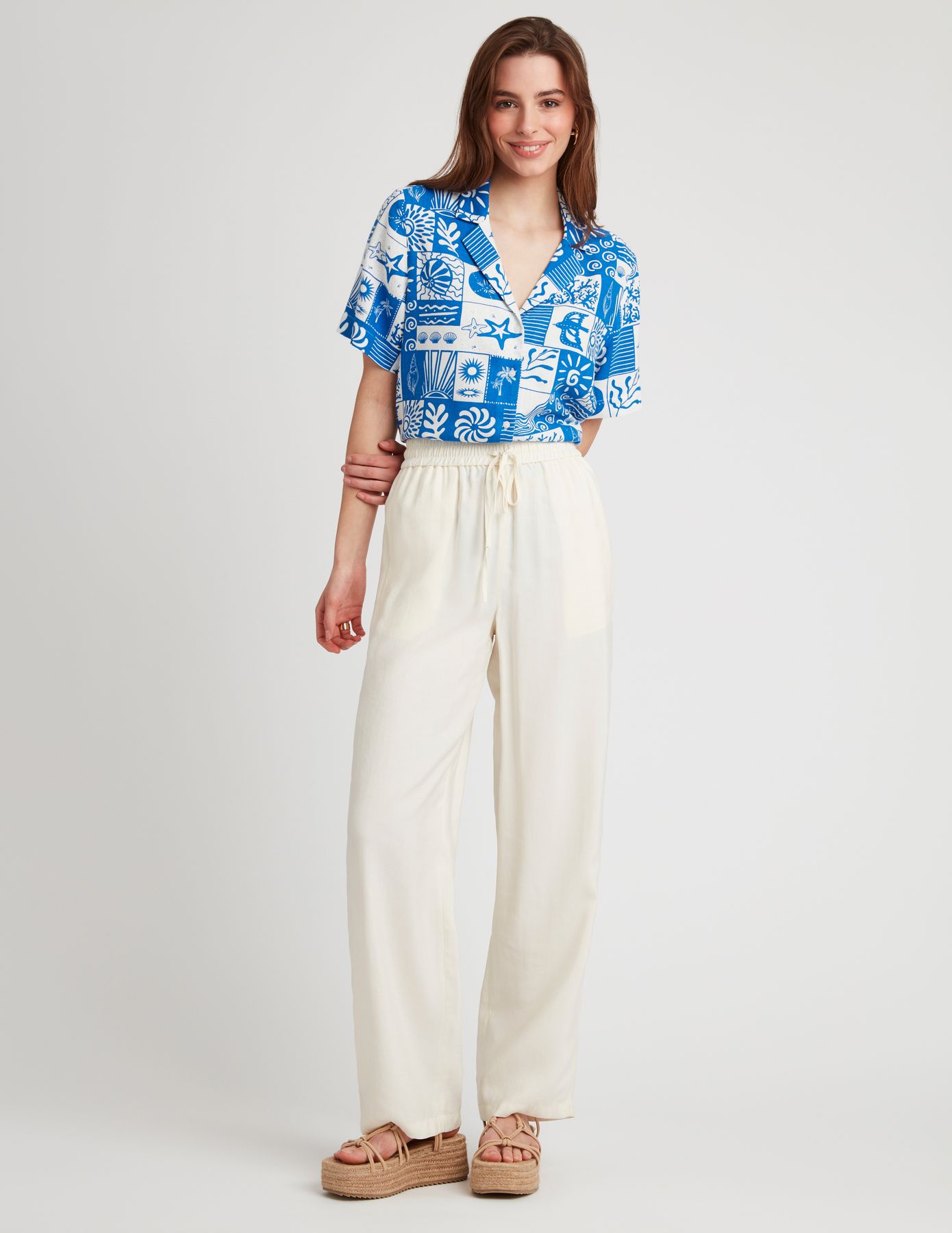 Pantalon fluide taille élastiquée