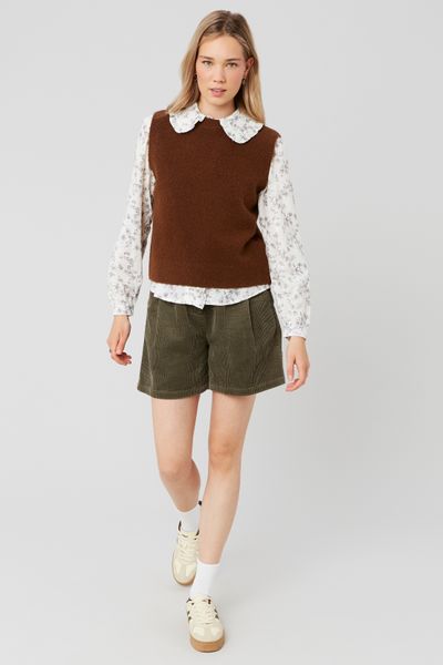 Pull sans manches bouclette