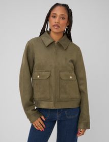 Veste zipp&eacute;e en su&eacute;dine