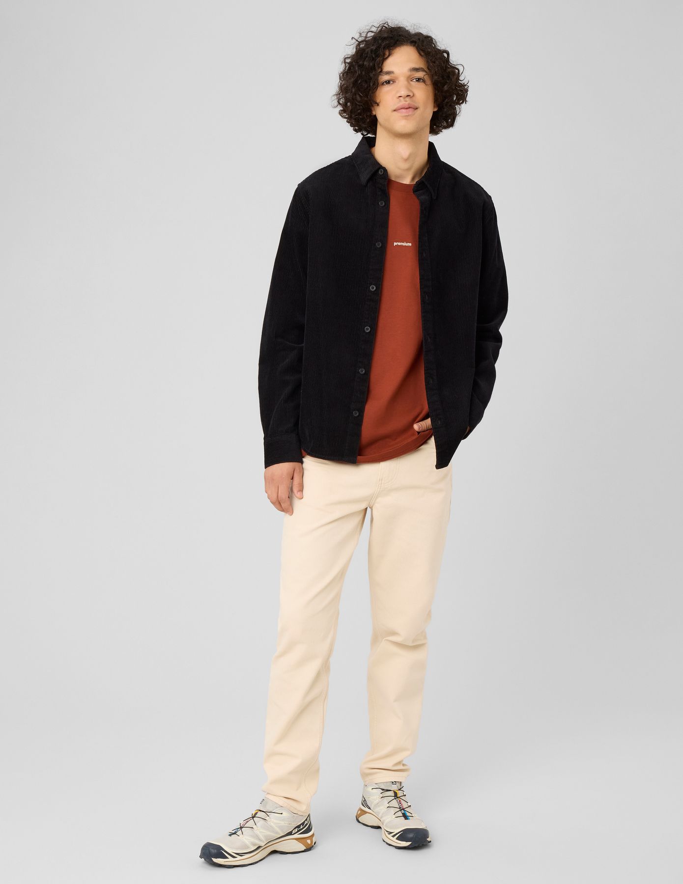 Chemise en velours c&ocirc;tel&eacute;