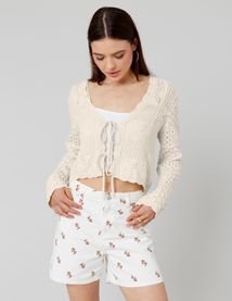 Gilet en crochet à nouer