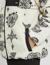 Veste zipp&eacute;e imprim&eacute;e sherpa