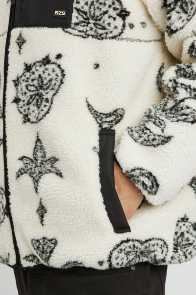 Veste zipp&eacute;e imprim&eacute;e sherpa