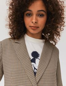 Veste blazer carreaux polyester recyclé