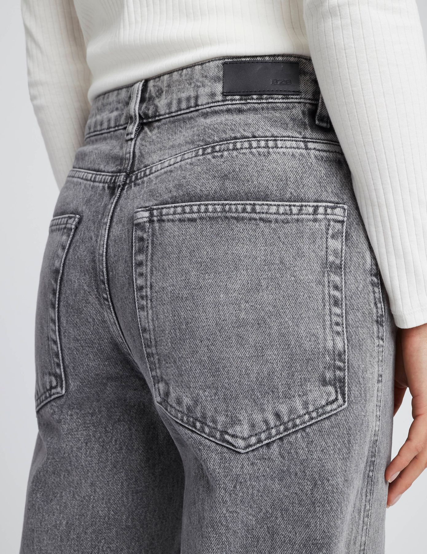 Jean wide leg à revers