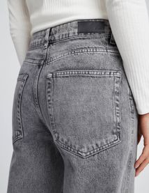 Jean wide leg à revers