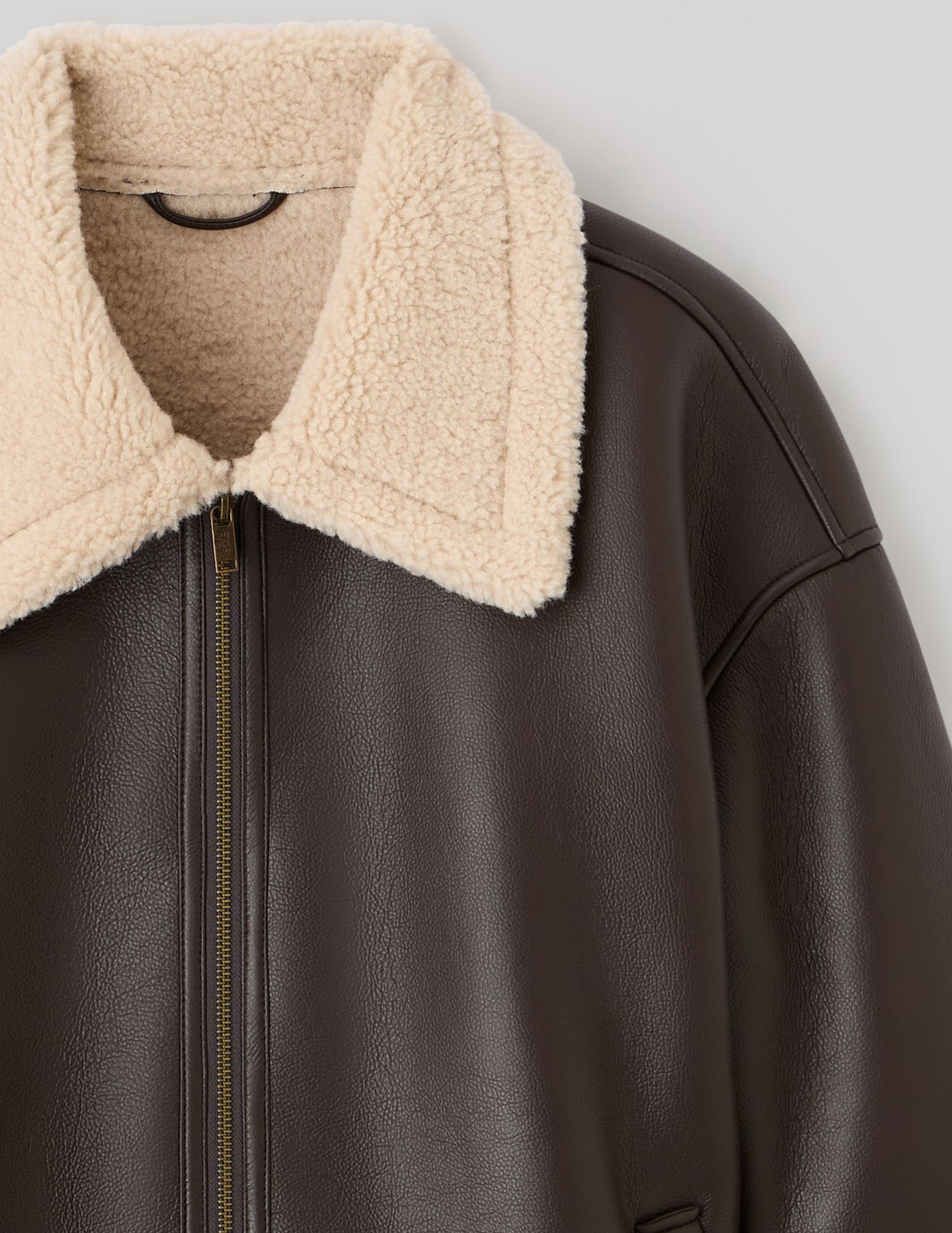 Blouson zippé col sherpa