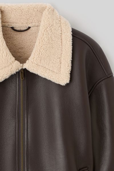 Blouson zippé col sherpa