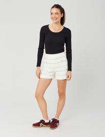 Short en tweed rayé