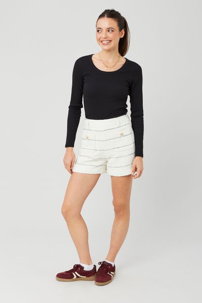 Short en tweed rayé