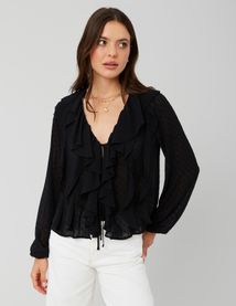 Blouse plumetis à volants