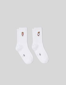 Lot de 2 paires de chaussettes brodées