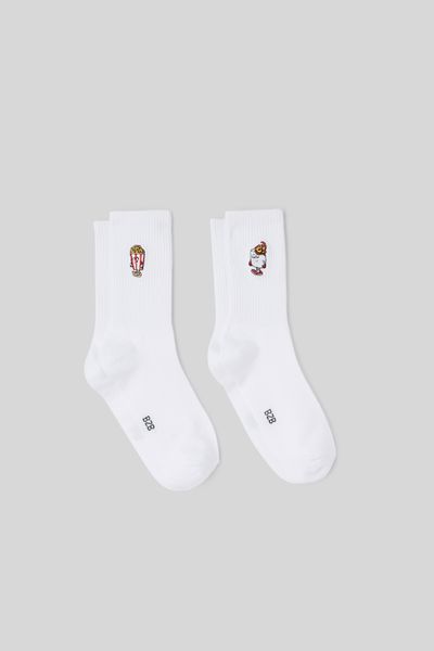 Lot de 2 paires de chaussettes brodées