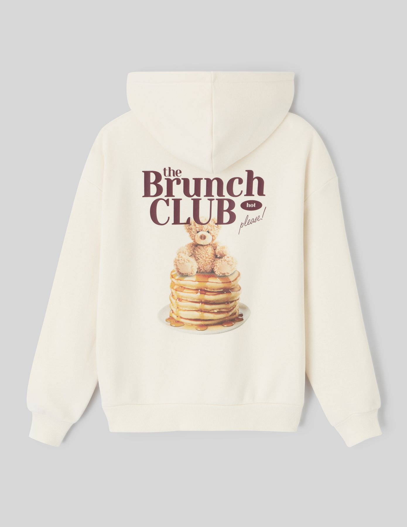 Sweat col capuche imprimé devant/dos