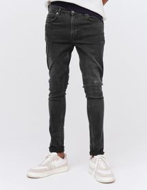 Jean skinny basique noir delavé