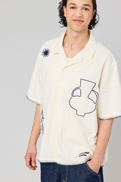 Chemise manches courtes brodée