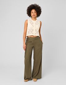 Pantalon fluide pan asym&eacute;trique