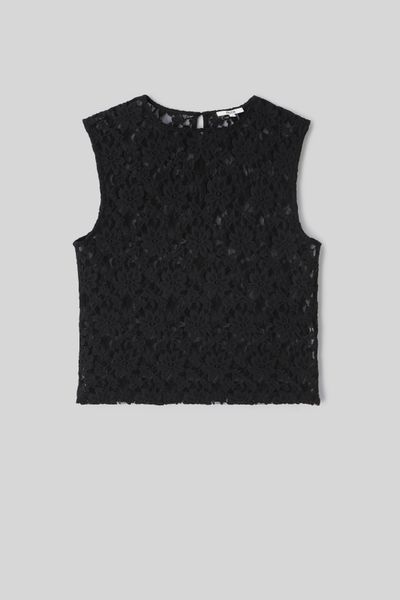 Top sans manche en dentelle