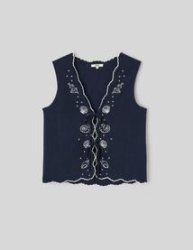 Top brod&eacute; &agrave; nouer