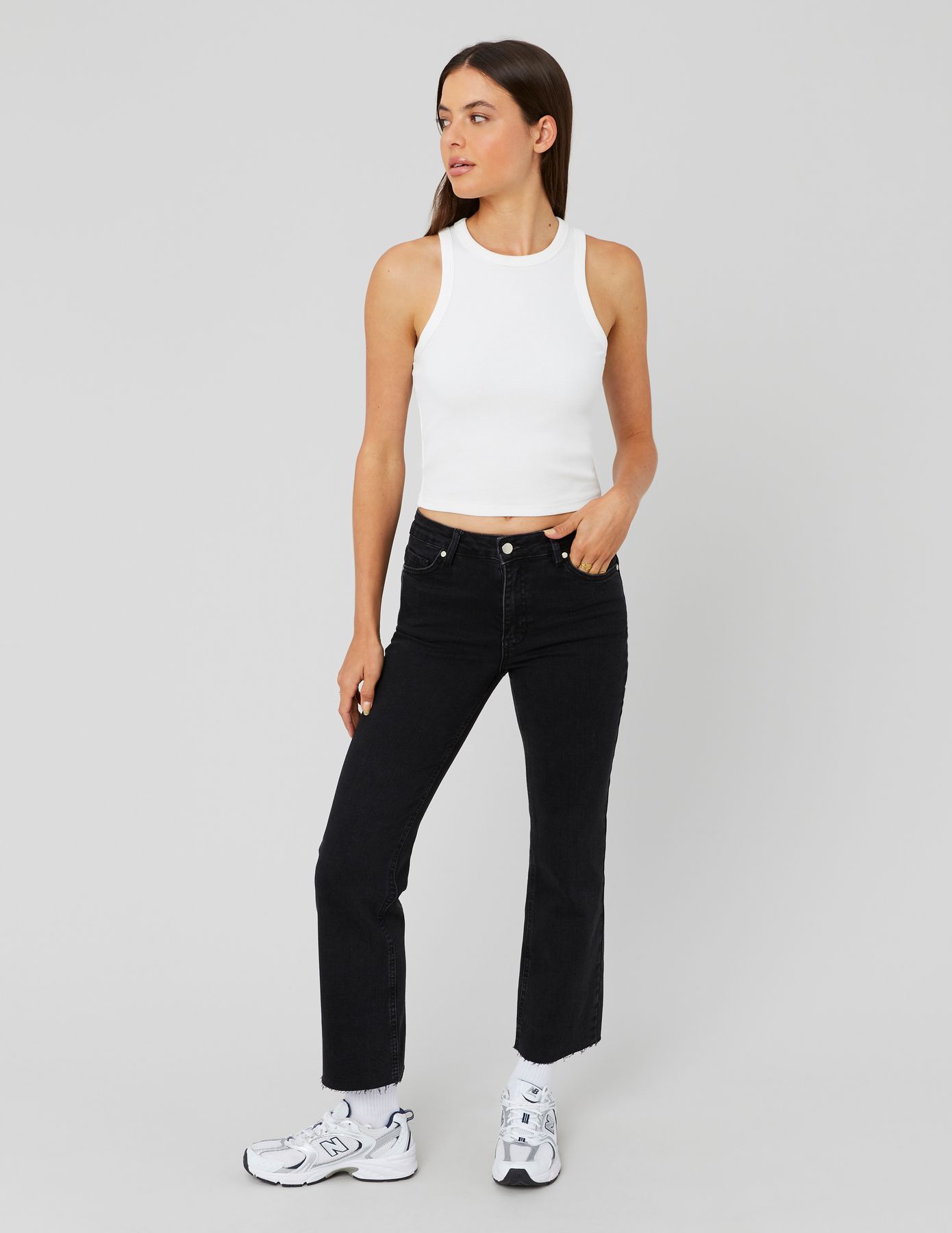 Jean flare cropped