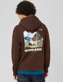 Sweat &agrave; capuche imprim&eacute; devant / dos