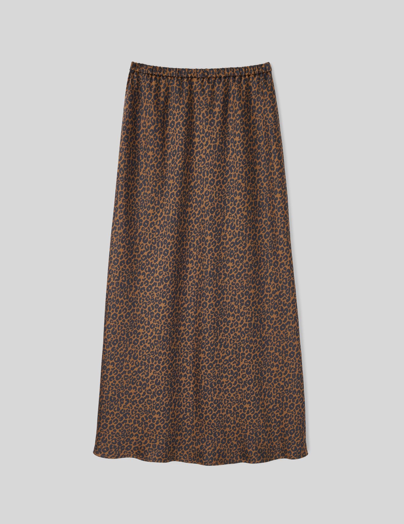 Jupe longue satin léopard