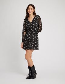 Robe en voile imprimée polyester recyclé
