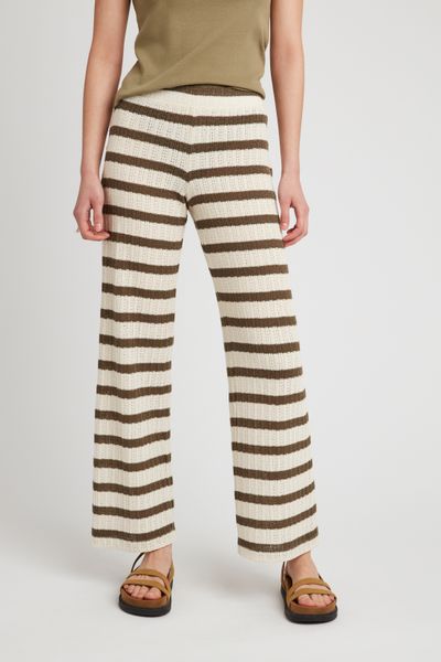 Pantalon crochet rayé