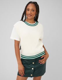 Pull sans manches c&ocirc;tel&eacute;