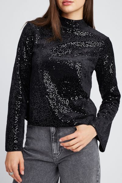 T-shirt dos nu &agrave; sequins