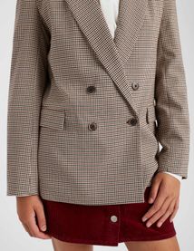 Blazer carreaux polyester recycl&eacute;