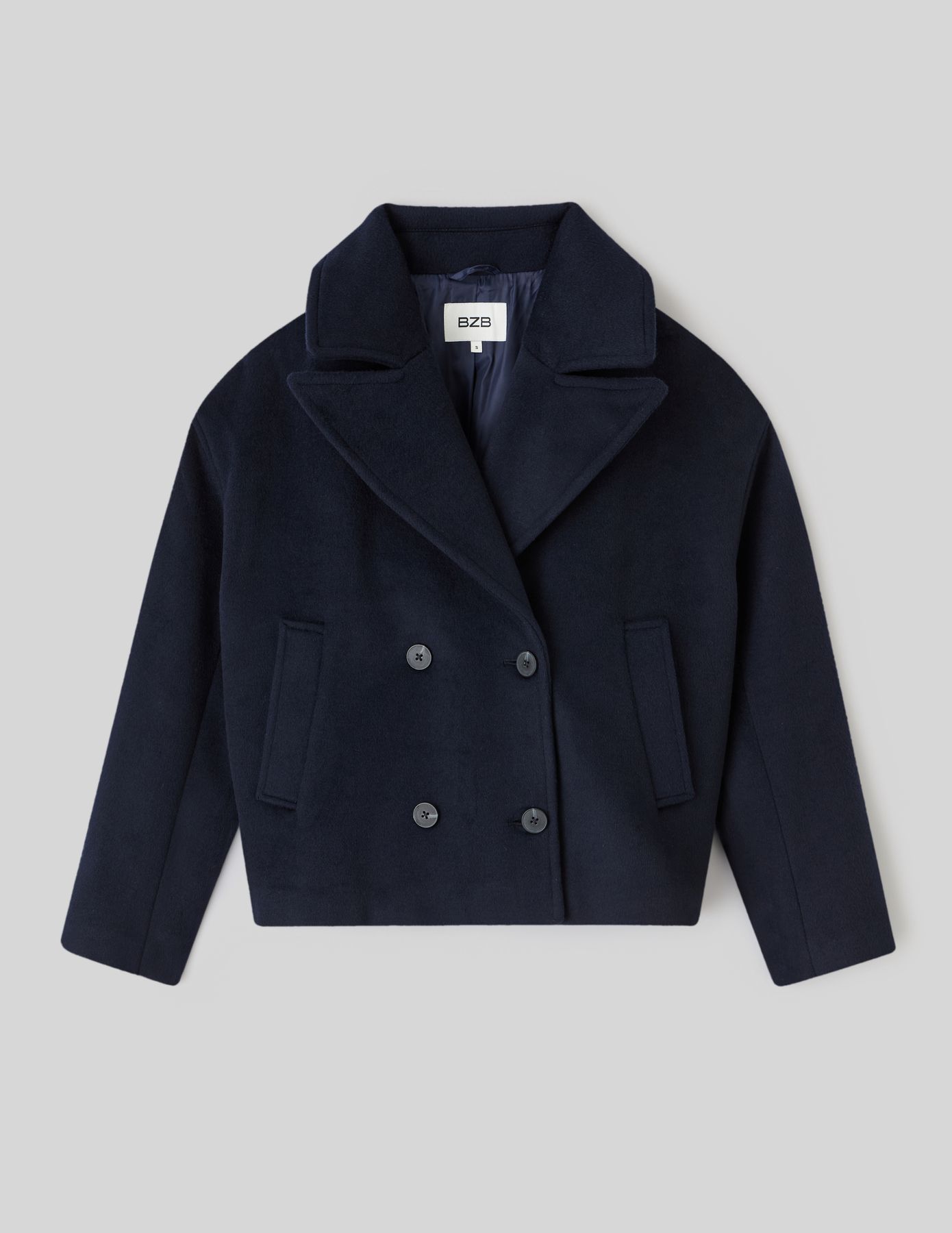 Manteau caban en laine