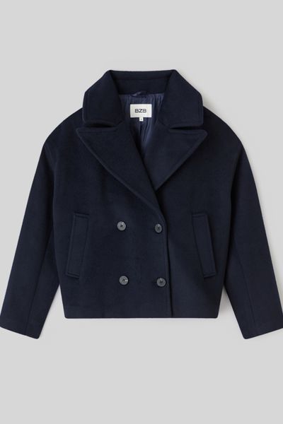 Manteau caban en laine