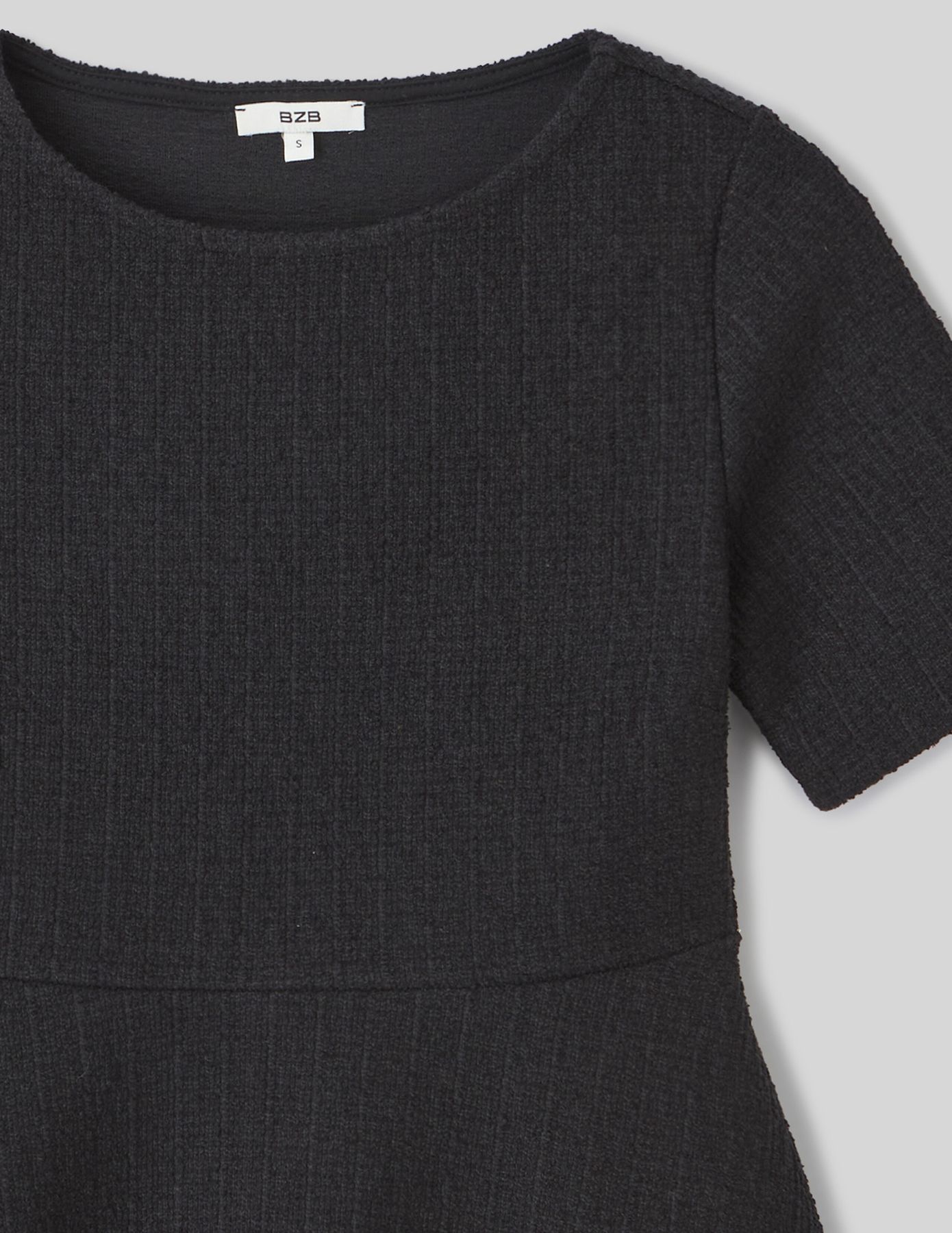 T-shirt peplum en tweed