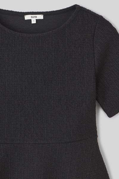 T-shirt peplum en tweed