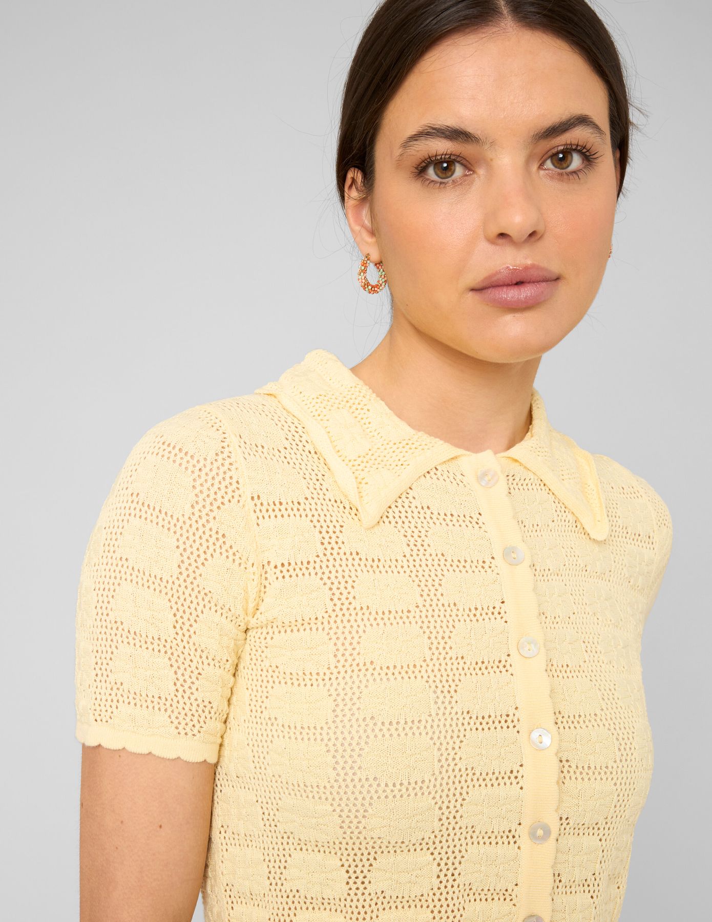 Gilet col polo en crochet