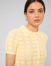 Gilet col polo en crochet