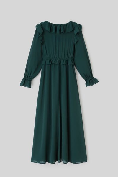 Robe longue unie en polyester recyclé