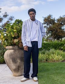 Pantalon de ville ample &agrave; plis