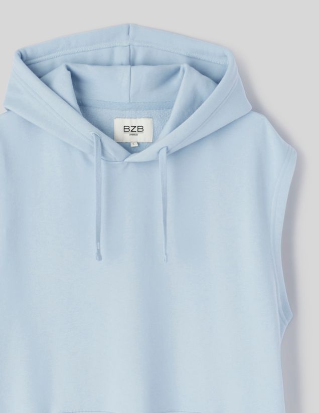 Sweat sans manches à capuche