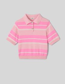 Polo ray&eacute; en maille