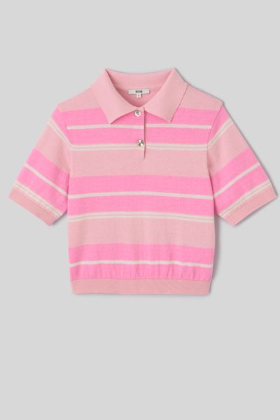 Polo ray&eacute; en maille